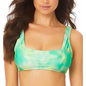 California Sunshine Tie-Dye Square Neck Bralette Bikini Top Small
